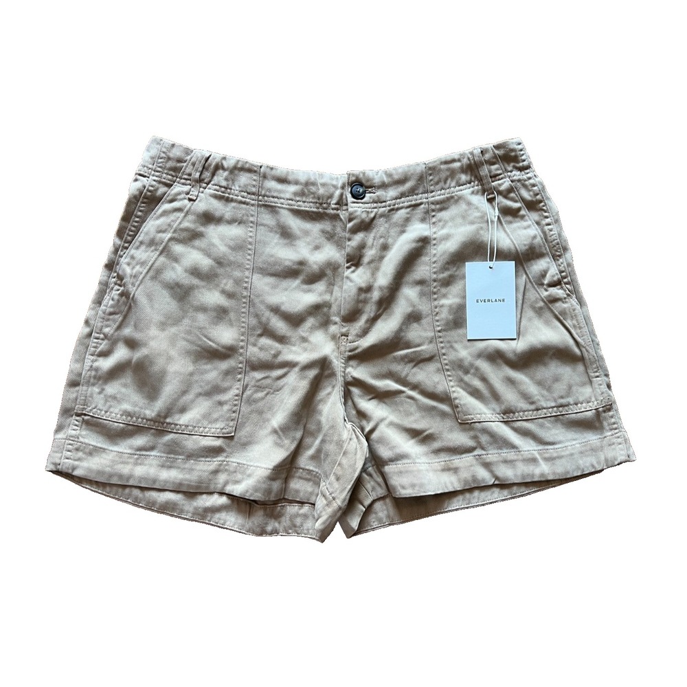 Everlane Womens‎ Shorts Beige Chino Pockets High Rise Size 16 NEW